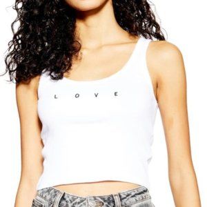 Topshop Cropped Love Tank